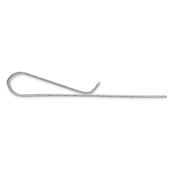 Rhodium Plated Sterling Silver Cobblestone Tie Bar, 8 x 51mm - Picture 2 of 4